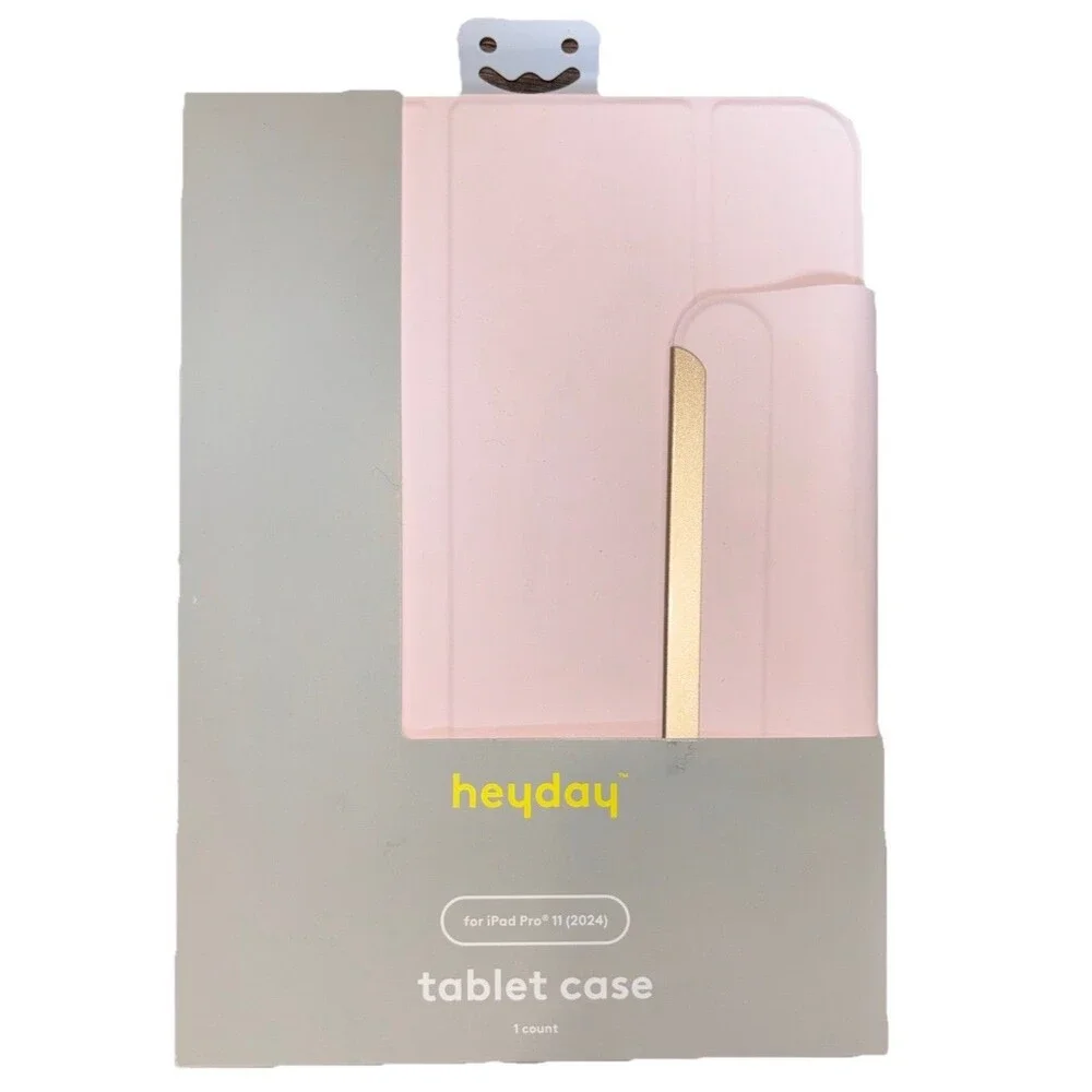 heyday Folding Folio Case for iPad Pro 11 (2024) Pink Stand Stylus Holder